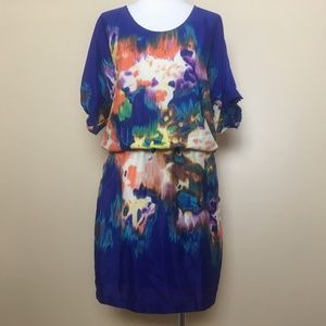 ECI Blue Elastic Waist Pocket Short Sleeve dress 6